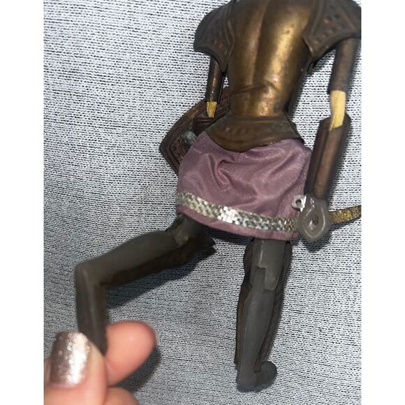 VTG Italian Marionette | Roman Soldier | Brass Plastic Wood | Hand Painted Face - Picture 6 of 7
